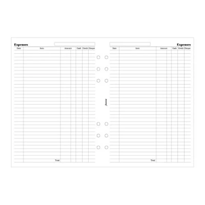 Image of Filofax A5 Expense Sheets (B340605)
