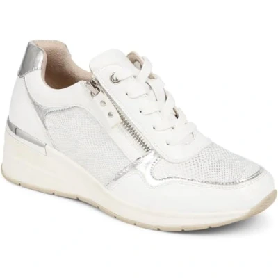 Image of Metallic Accent Wedge Trainers White Size 8