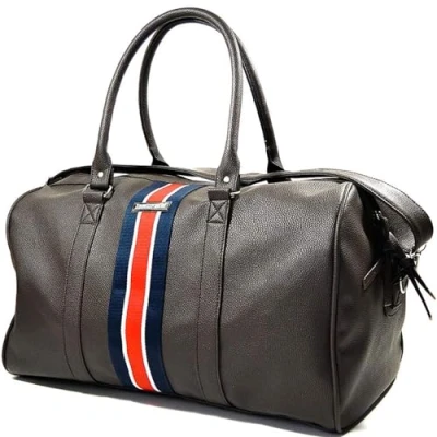 Image of Lambretta Mens Vintage Weekend Holdall Duffle Bag Brown