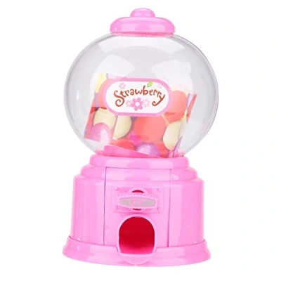 Image of Zerodis Candy Machine, Portable Children Machine Plastic Mini Gumballs Bean Dispenser Kids Kindergarten Gift(Pink)