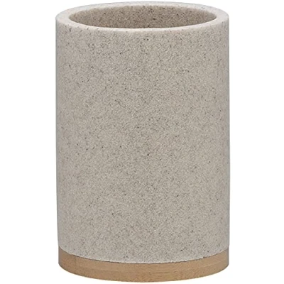 Image of Sealskin Grace Toothbrush Holder, Polyresin, Sand, 7.3 x 10.6 cm
