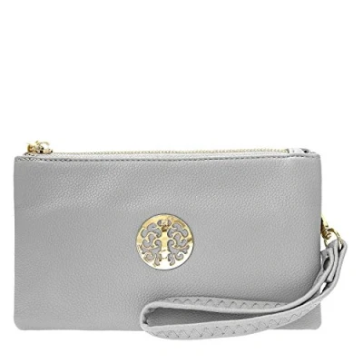 Image of Eye Footwear Women&#039;s Long &amp; Son By Small Clutch, Wristlet, Shoulder,Cross Body Bags 3141 (Light Grey)