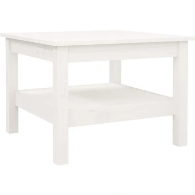 Image of vidaXL Coffee Table White 55x55x40 cm Solid Wood Pine