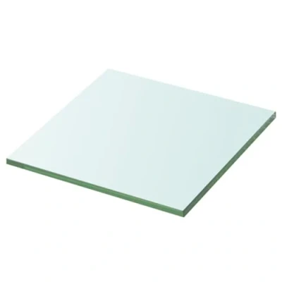 Image of vidaXL Tempered Glass Clear Shelf Panel Durable and Versatile 20x20 cm for Home or Store Displays.