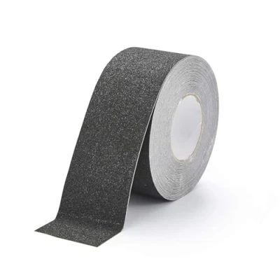 Image of Durable DURALINE GRIP Non Slip Floor Tape Self Adhesive Marking with 75mm Thickness and 15 Metres in Length Ideal for Stairs, Ramps, etc. Black