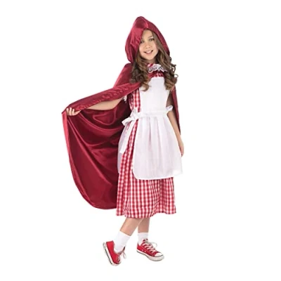 Image of Bristol Novelty CF241L Classic Riding Hood Girl Costume, Red, White, Age 8 10 Years Old