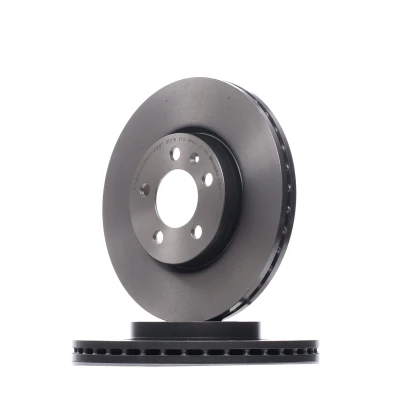 Image of 2Q0615301H, 2QB615301E, 5QP615301A Brake disc BREMBO 09.D571.11 276mm 24mm 5 internally vented Coated High carbon VOLKSWAGEN: T Cross, Polo VI