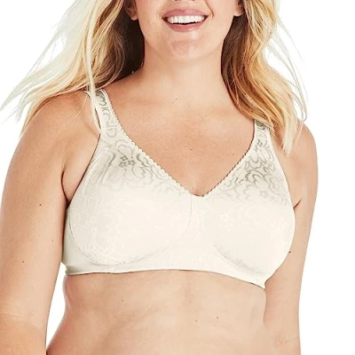 Image of PLAYTEX Women&#039;s 18 Hour Ultimate Lift Wireless Full Coverage Bra, Single Or 2 Pack, Opaque, Mother of Pearl, 38B