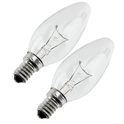 Image of Dimplex Genuine Electric Heater/Fire Candle Bulbs (Pack of 2, 40 Watt)
