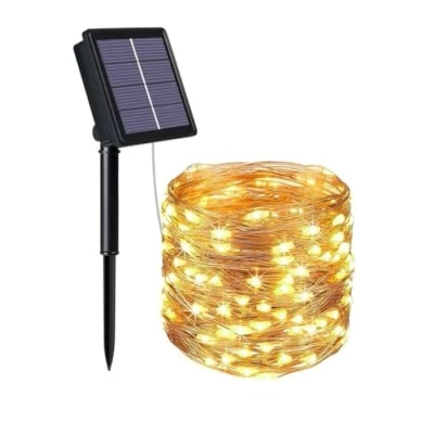 Image of Volunx Solar LED Lights 20M/72ft 200LED Christmas String Outdoor, 8 Modes, Garden Light Waterproof Copper Wire, Tree Patio, Yard, Party, Wedding, Decor Warm White
