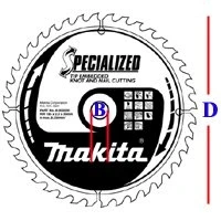 Image of MAKITA B 09248 Specialized 165mm TCT Saw Blade for Wood