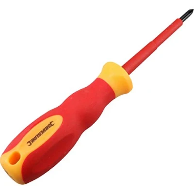 Image of PH1 x 80mm VDE Insulated Soft Grip Electrical Electricians Screwdriver Phillips