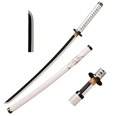 Image of Skyward Blade Wooden Sword Roronoa Zoro Katana, Anime Original Texture Japanese Samurai Sword, Wado Ichimonji Katana for Cosplay Collection