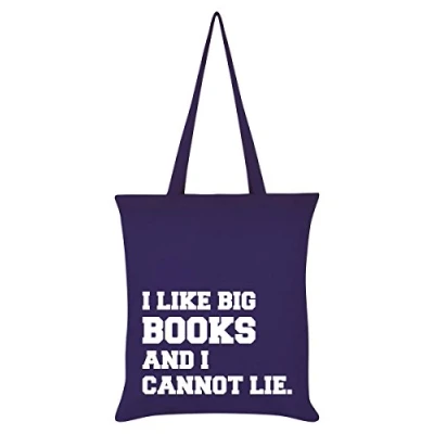 Image of Grindstore I Like Big Books And Cannot Lie Purple Tote Bag 38x42cm