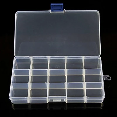Image of Gemini_mall® Compact Adjustable 15 Compartment Plastic Crafts Storage Box Jewelry Case Tool Container
