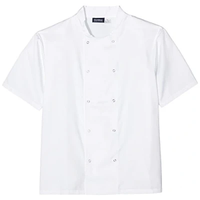 Image of Genware NEV NJ21 M Cool back Press Stud Jacket with Short Sleeve, Medium, White