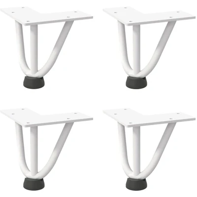 Image of vidaXL Hairpin Legs for Coffee Table 4 pcs White 10 cm Solid Steel
