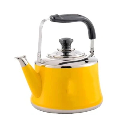 Image of histling Tea Kettle for Stove Top, Stainless Steel with Heat Resistant Ergonomic Handle , Top Fast Whistling Gas Hob Kettle,2L,Yellow