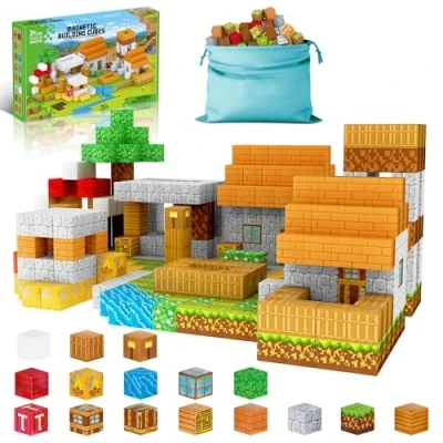 Image of Magnetic Blocks 100PCS Building Tiles Stacking, Toys for Montessori Toddler Christmas Birthday Gifts STEM Sensory 3 4 5 6 7 8 9 Years Old Boys &amp; Girls