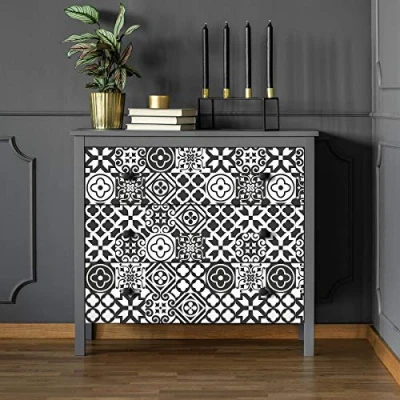 Image of Ambiance Sticker Self Adhesive Furniture and Tables Tile Stickers for Kitchen Living Room Decoration Gina Pack of 24 10 x cm
