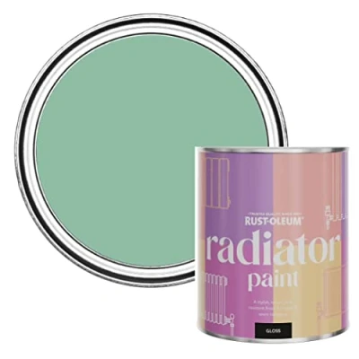 Image of Rust Oleum Green Heat Resistant Radiator Paint in Gloss Finish Wanderlust 750ml