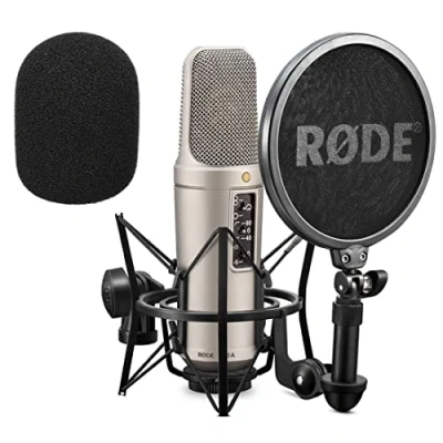 Image of Rode NT2 A Set Large Diaphragm Condenser Microphone for Studio + Keepdrum WS02 Foam Wind Protection