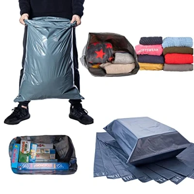 Image of Calzette Large Postage Bag Size 17&quot; x 24&quot; (43cm 60cm) Grey Mailing Bags for Posting and Packaging Strong Envelopes Mail Postal Self Seal (25)