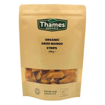Image of Organic Mango Strips (Dried) No Additives, Preservatives, Unsweetened, Sun Dried, Untreated, Raw, Vegan, GMO Free Delicious Snack Thames 250g