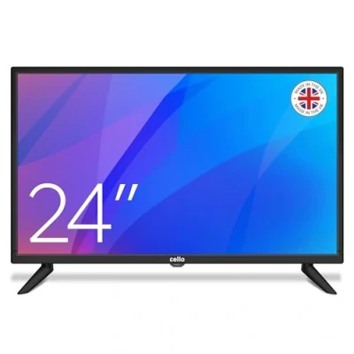 Image of Cello C2420DVBSP 24 inch Digital LED TV with Freeview HD HDMI and USB for recording from Live TV, Made In The UK, 2024 Model