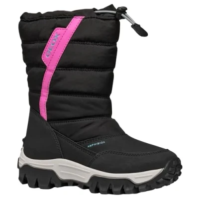 Image of Geox J Himalaya Girl B AB Snow Boot, Black/Fuchsia, 2 UK