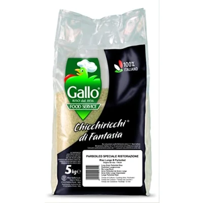 Image of Riso Gallo Vegan Long Grain Parboiled Rice, 5 kg (Pack of 1)