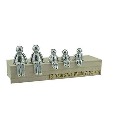 Image of 13th Anniversary Idea 13 Years We Made A Family Metal Ornament Choose Your Combination Box &amp; Woodgrain May Vary(3 Children)