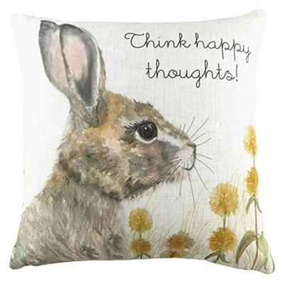 Image of Evans Lichfield Woodland Hare Thoughts Polyester Filled Cushion, Multicolour, 43 x 43cm