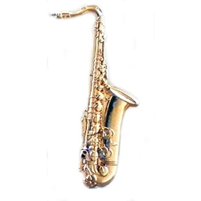 Image of Metal Enamel Pin Badge Brooch Jazz Big Band Music Saxophone (Gold Plated) Saxaphone Sax