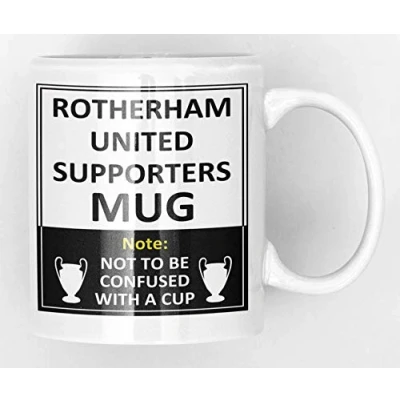 Image of Rotherham United Football Club Supporters Rival Team Joke Funny New and Easy Office Tea Coffee Mug Gift