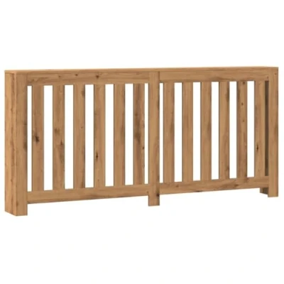 Image of vidaXL Radiator Cover Heater Shelf Artisian Oak Engineered Wood Modern Slatted Design, Easy to Clean Surface, 175 x 20 82 cm