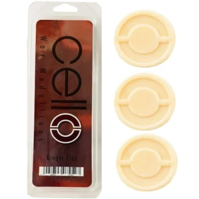Image of Cello Wax Medallions in Ginger Fizz Fragrance, Mini Melts Perfect for Fragrancing The Home, Pack of 3, Use Electric Melt Burners and Tea Light Burners, Melts.