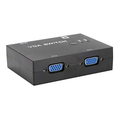 Image of VGA Switch Box 2 PC to 1 Monitor Splitter in out Port Switcher Support VGA/XVGA/SVGA/UXGA Multi sync Display Two Way Vedio for TV