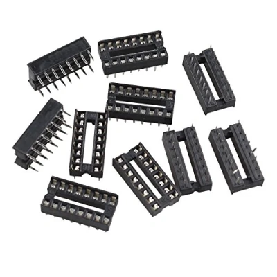 Image of Futheda 10PCS 16 Pin 2.54mm Pitch DIP/DIL IC Sockets Solder Type Adaptor