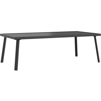 Image of vidaXL Garden Coffee Table in Anthracite Modern, Steel Constructed Patio Lounge with Slatted Design, Durable &amp; Weather Resistant 110x55x35cm