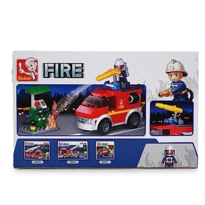 Image of Sluban M38 B0623 Small Fire Truck with Oil Station, Multi Colors