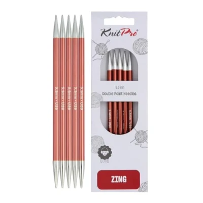Image of KnitPro Zing: Double Ended Knitting Pins: 20cm x 5.50mm, 5.5mm,Brown