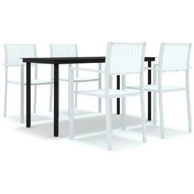Image of Vidaxl 5 Piece Garden Dining Set White