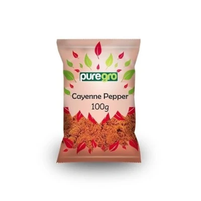 Image of Puregro Cayenne Pepper Powder 100g Ground Hot Chilli Spice for Marinades, Soups and Stews Red Pimienta De Cayena.