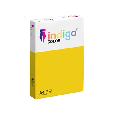 Image of Indigo® A4 80gsm Coloured Copier Paper Multifunctional Ream 500 Sheets (Bright Yellow)