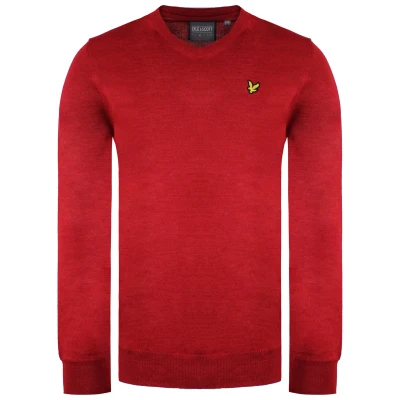 Image of Lyle &amp; Scott Golf Mens Red Sweater Wool Size X Small
