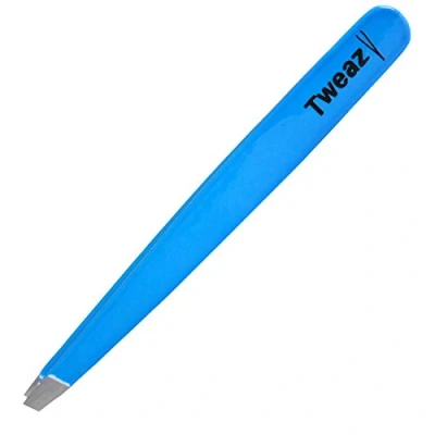 Image of K Pro TWEAZY Eyebrow Tweezers Ideal for Hair Removal or Removing Splinters (Neon Blue)