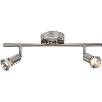 Image of Knightsbridge 230V GU10 Twin Bar Spotlight Brushed Chrome