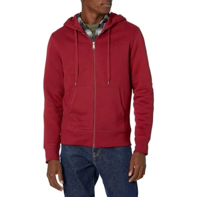 Image of Amazon Essentials Men&#039;s Full Zip Fleece Hoodie (Available in Big &amp; Tall), Red, S