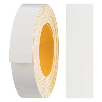 Image of haggiy Melamine Edge Tape self Adhesive 18 mm x 5 m I Furniture Secure Hold Without Ironing Banding Veneer for Shelves/Wooden Panels (White Gloss)